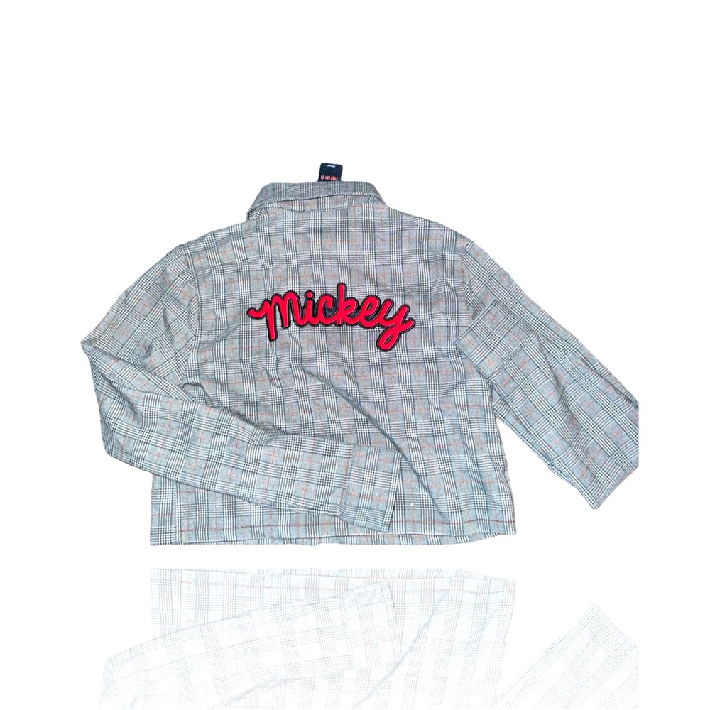 Disney x Forever 21 Mickey Mouse Button Up Plaid Blazer: Ladies Small: GUC